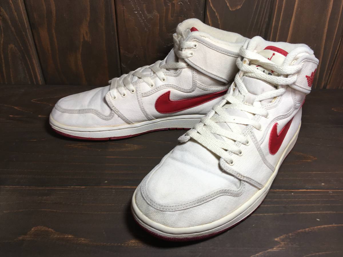 ★ナイキ NIKE AJKO 白×赤 27.5cm 2010年製 復刻 Used 検 エアジョーダン Air Jordan 1 AJ1 CHICAGO BULLSの画像1