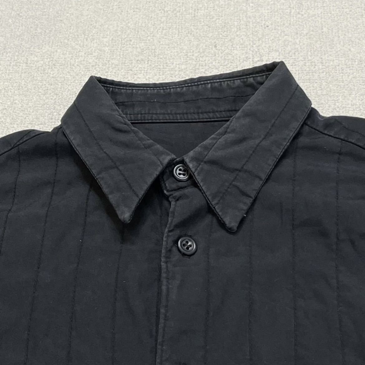 【 KENZO HOMME 】 90s キルティング シャツ ジャケット ブラック 2 M shirt jacket ストライプ ケンゾー_画像4