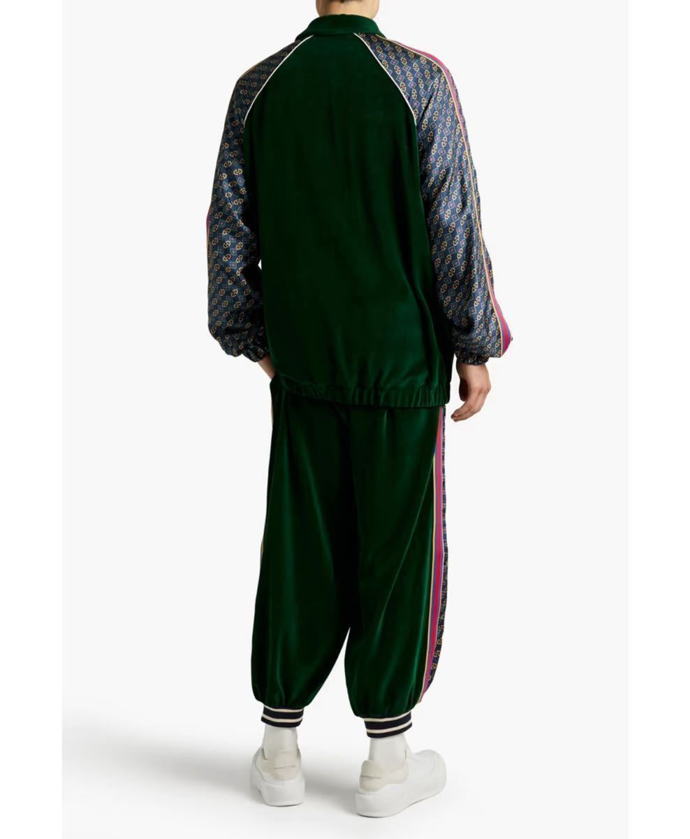 【未使用新品】 サイズL gucci ベロアトラックパンツ グッチ　グリーン　緑　track pants_画像2