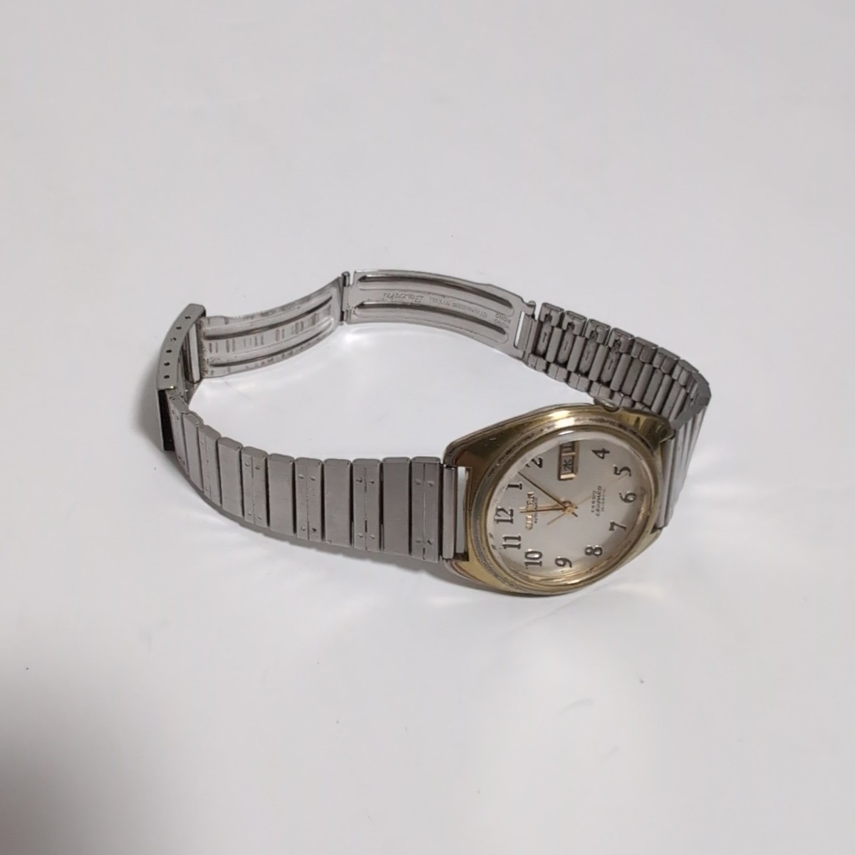 E216　CITIZENシチズン LEOPARDレオパード 4-770498Y 自動巻式 24石 28800 シルバーゴールド 腕時計 中古品 稼働品_画像6