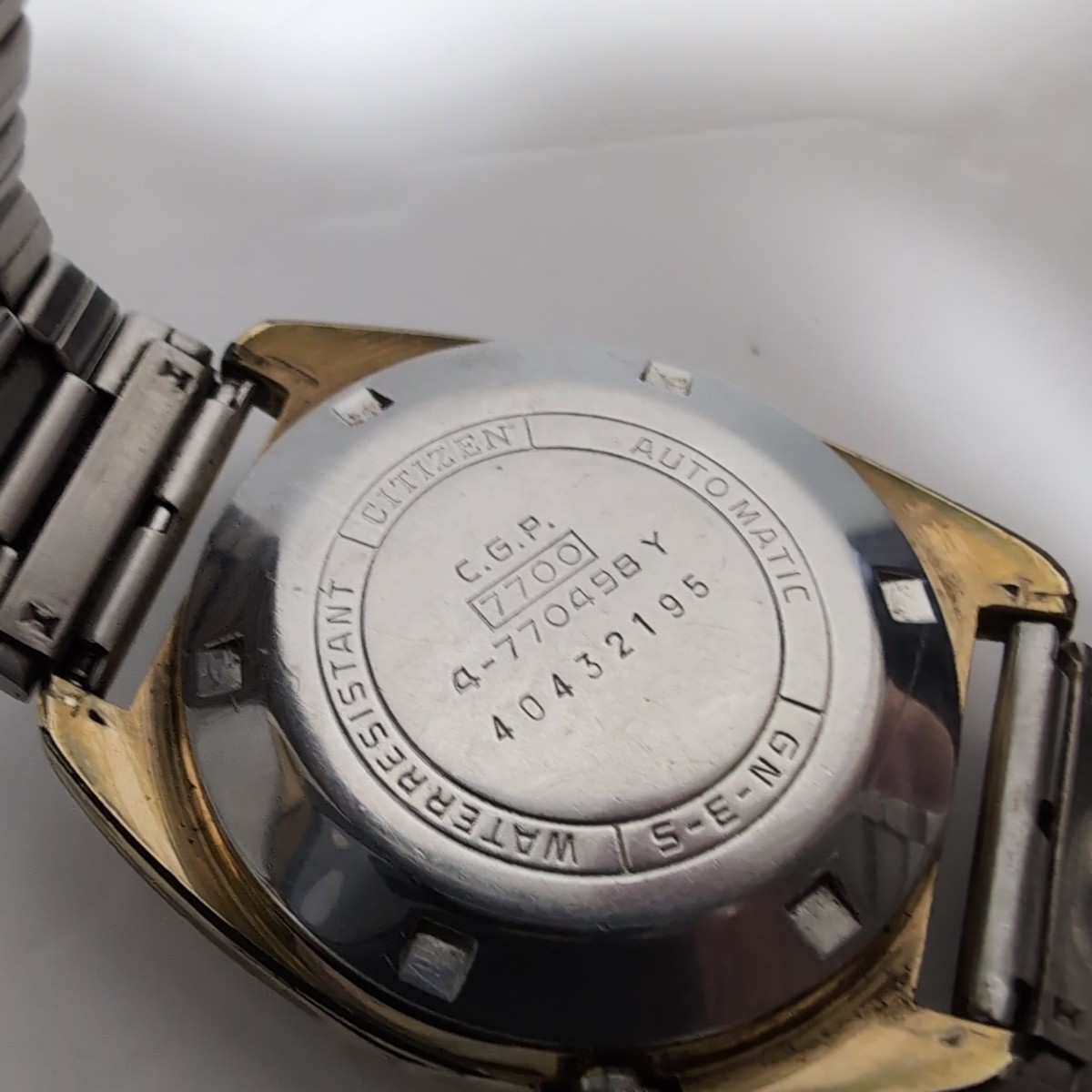 E216　CITIZENシチズン LEOPARDレオパード 4-770498Y 自動巻式 24石 28800 シルバーゴールド 腕時計 中古品 稼働品_画像8