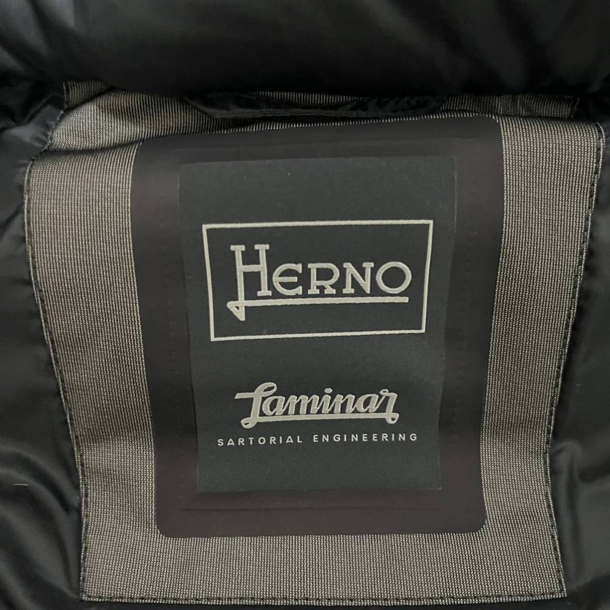 極美品 Herno ヘルノ ダウンジャケット ラミナー Laminar 42 XL レディース ネイビー フード着脱可能 ゴアテックス ファスナー 現行タグ_画像4