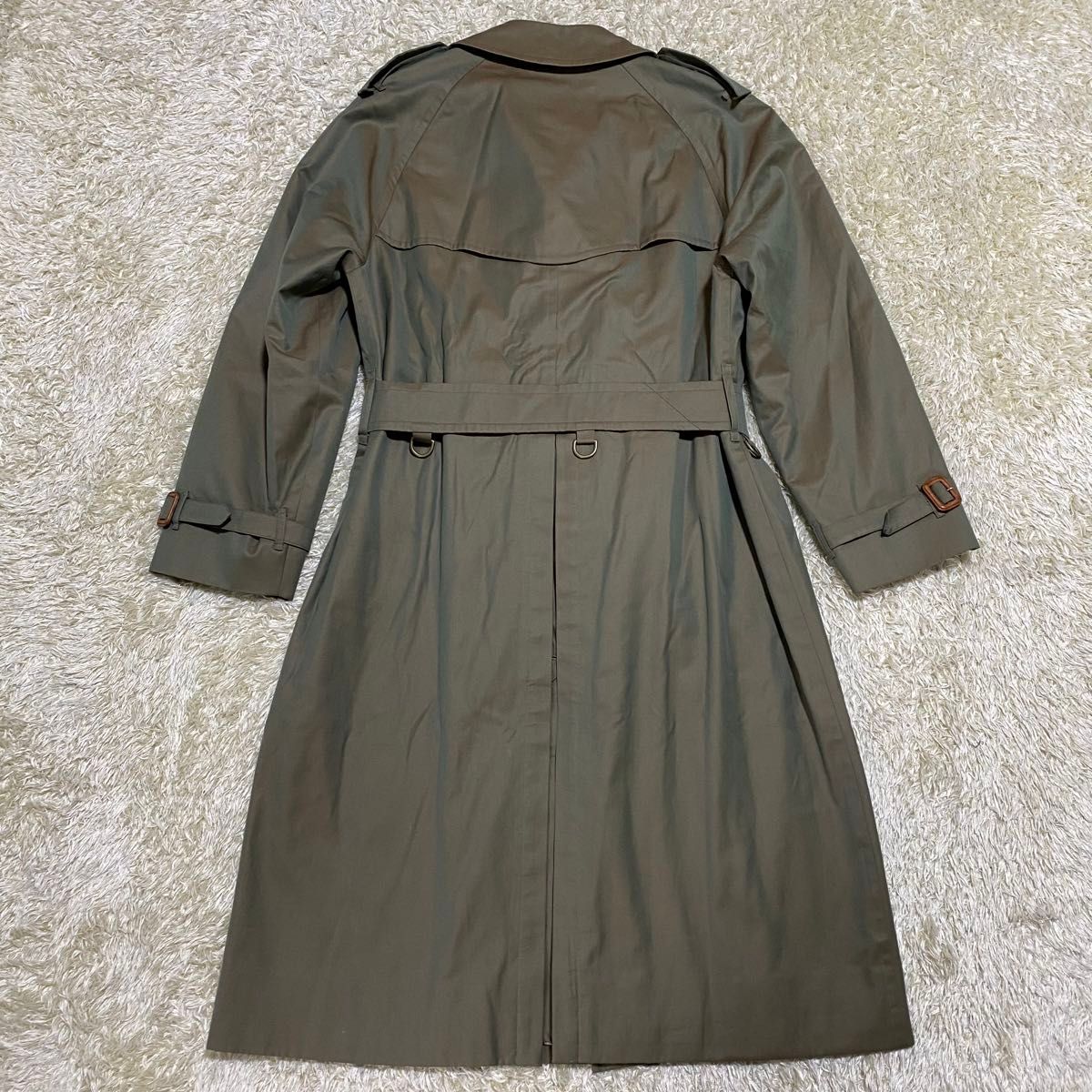 半額】 【美品】BURBERRY 玉虫色 カーキ ノバチェック トレンチコート