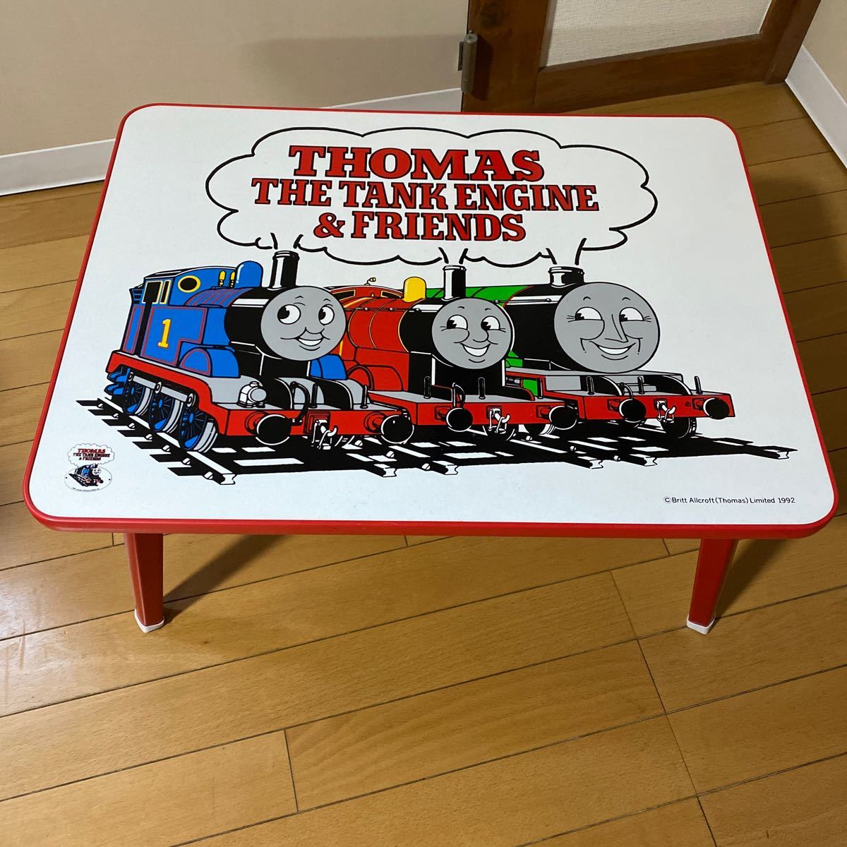 美品 昭和レトロ THOMAS トーマス 折りたたみ テーブル ビンテージ ビンテージ 子供部屋 折り畳み脚 机 座卓の画像1