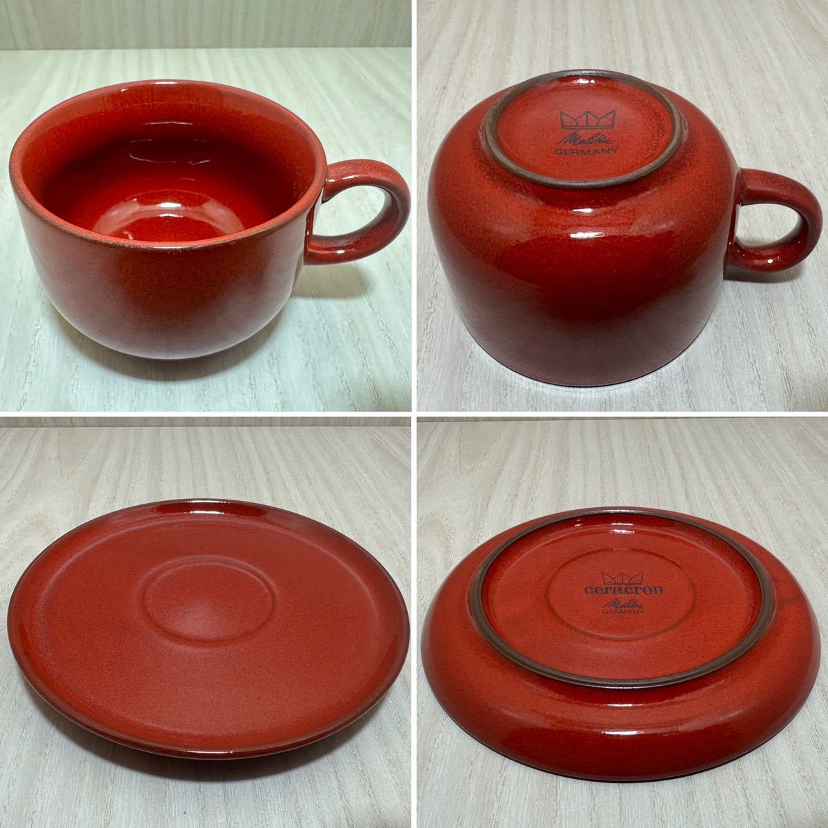 【K-018】【中古】メリタ　Melitta カップ＆ソーサー　3客セット_画像2