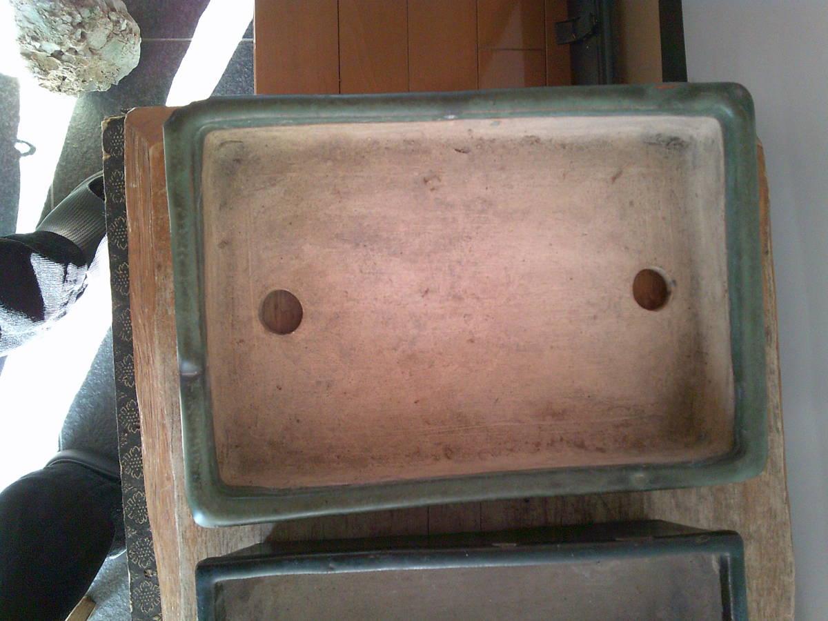 【蟹園】　 昔の古い長角鉢（３鉢）　A-900-2_画像6