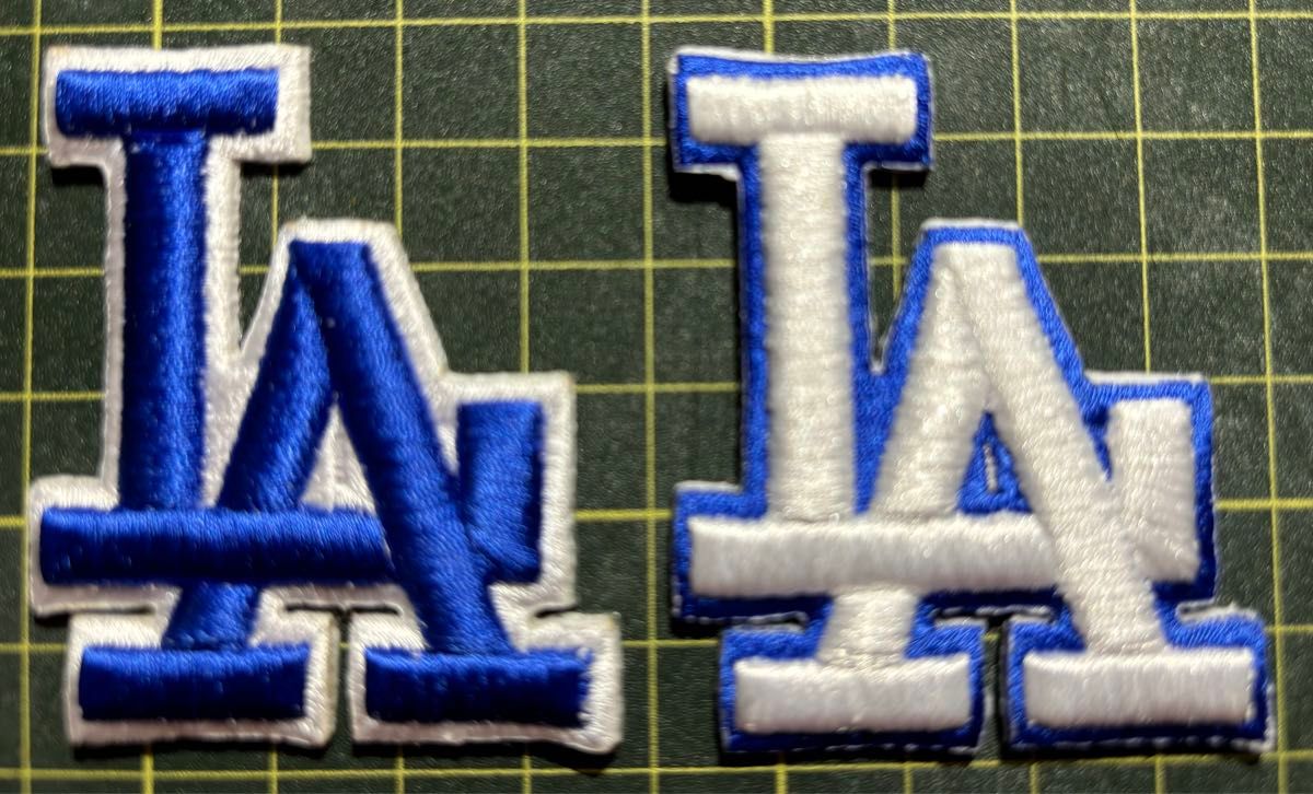 【新品タグ付】MLB ロサンゼルスドジャース 刺繍ロゴ ベロアジャージ M MLB チーム アイロン 刺繍ワッペン 2枚 ロサンゼルス ドジャース