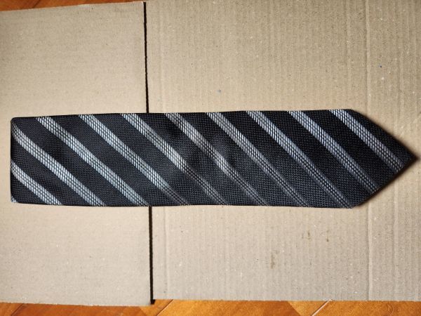 [ almost unused ]GIORGIO ARMANI Armani necktie black stripe men's 