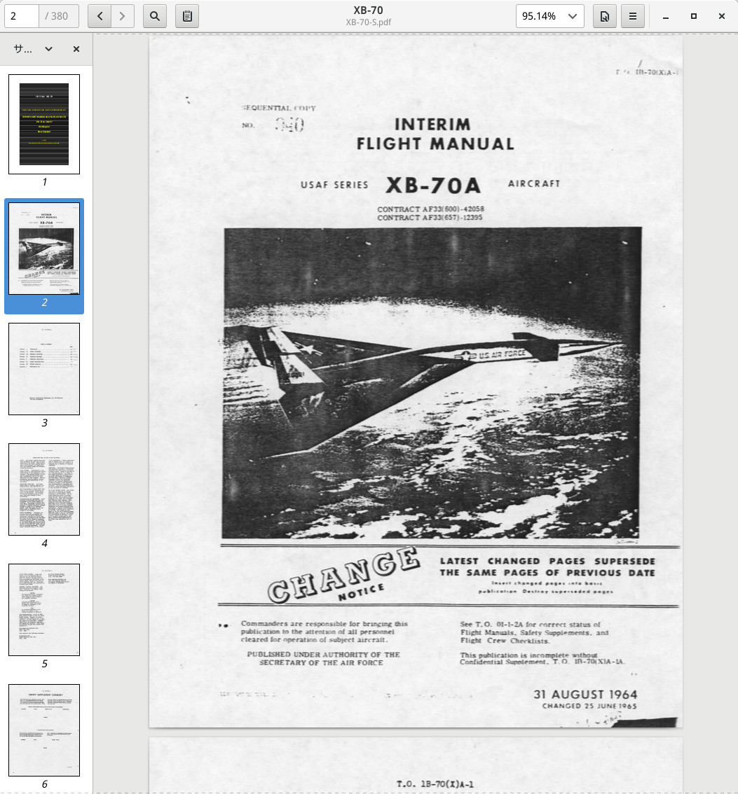 CD-ROM:XB-70 ヴァルキリー：Flight Manual for the NORTH AMERICAN XB-70 VALKYRIE (フライトマニュアル)_画像2