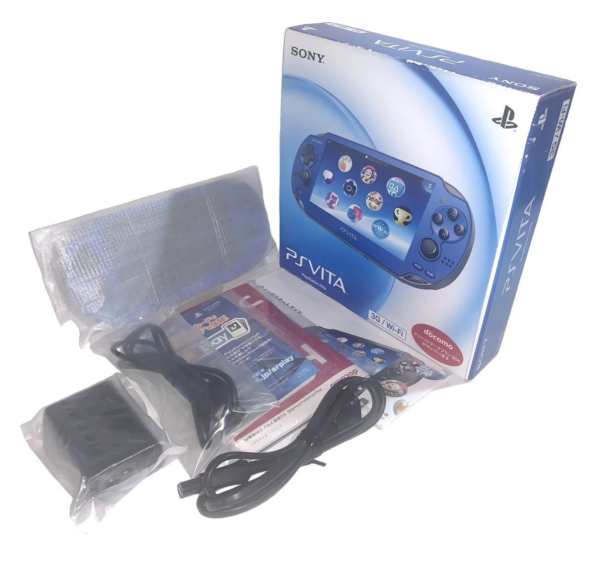 極美品　PSVITA 本体　PlayStation Vita 3G サファイア　ブルー 限定版 PCH-1100 AB04_画像1