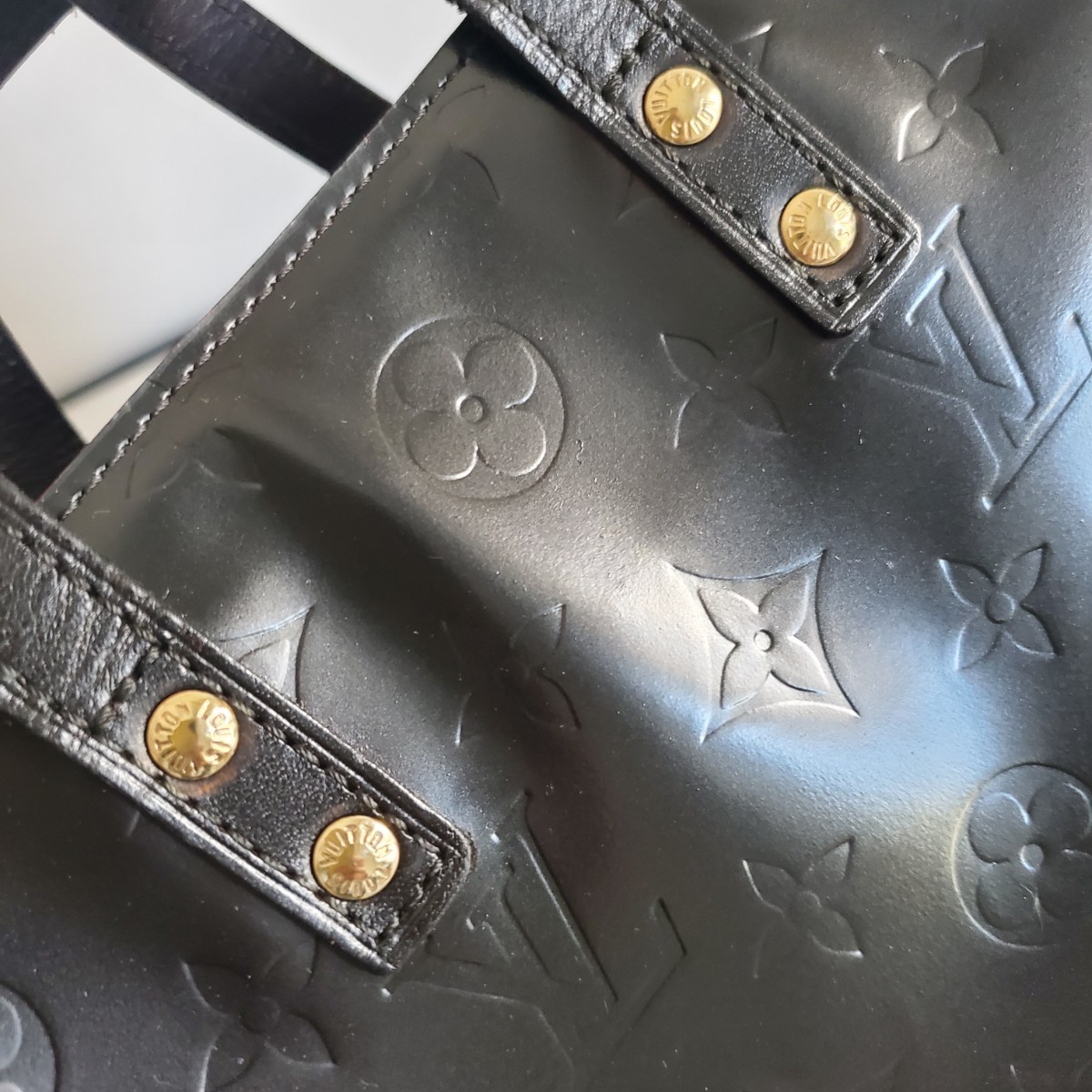 B22 美品 Louis Vuitton ルイヴィトン ヴェルニ ハンドバッグ リードPM マットブラック 1円スタート_画像5