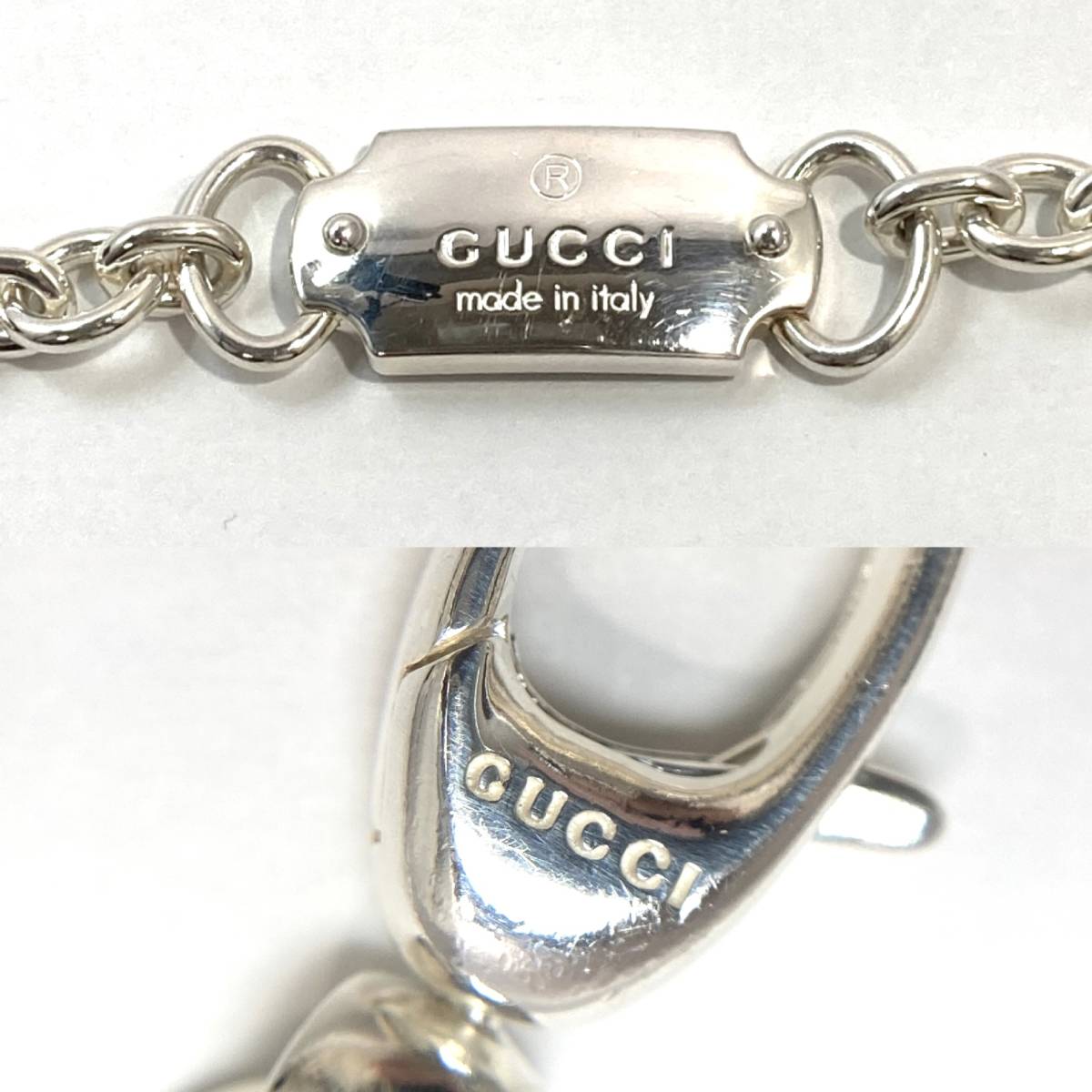 ▼GUCCI チェーン プレート ブレスレット SV925 19cm Ag925 シルバー SILVER ロゴ グッチ アクセサリー 箱付_画像6