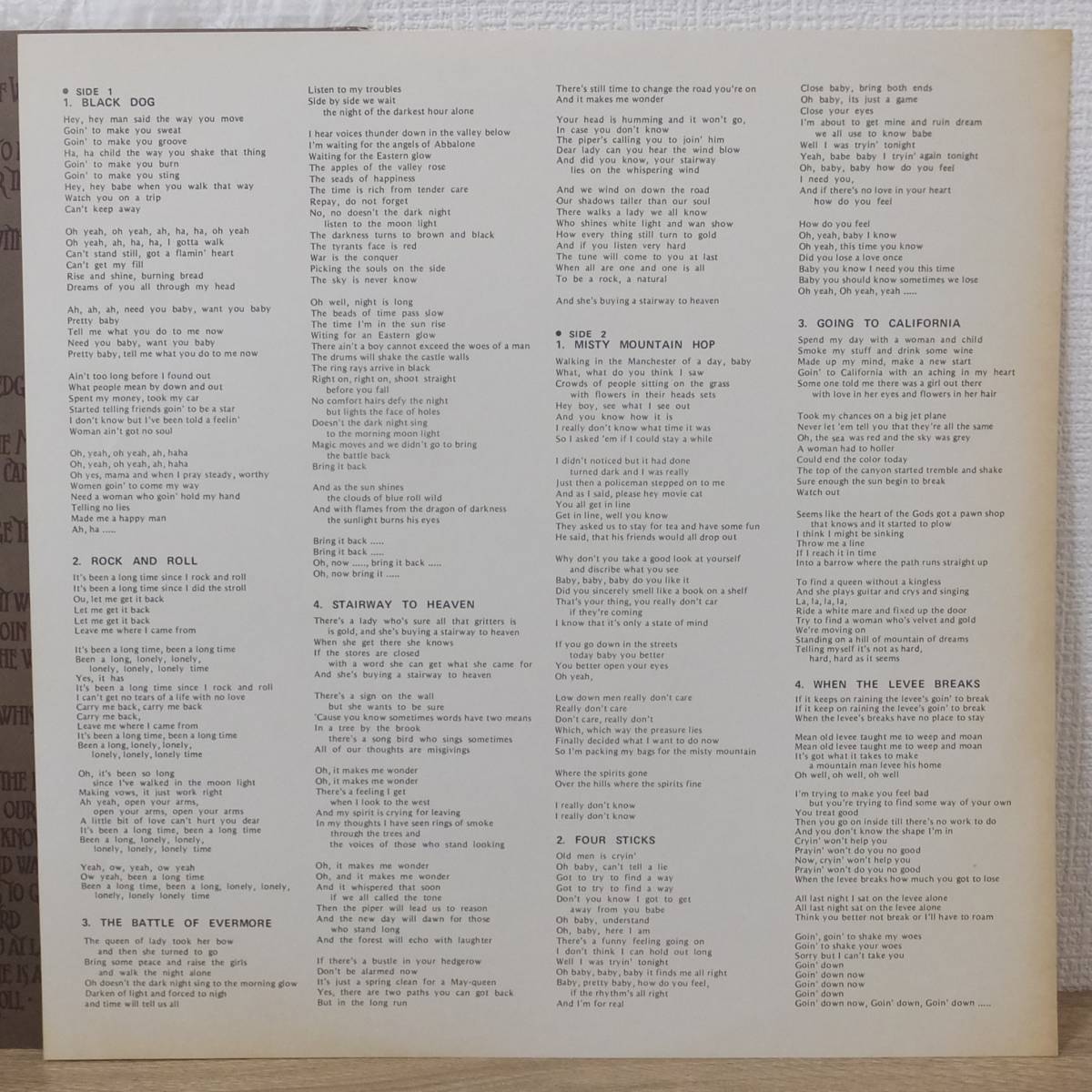 帯付き LPレコード Led Zeppelin IV Ⅳ レッド・ツェッペリン P-8166A ATLANTIC ワーナー・パイオニア_画像9