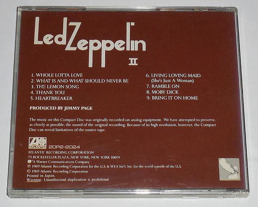 88年発売盤◎解説歌詞付『Led Zeppelin II＊レッド・ツェッペリン』全米,全英1位69年作品★不動のハードロック傑作名盤★胸いっぱいの愛をの画像2