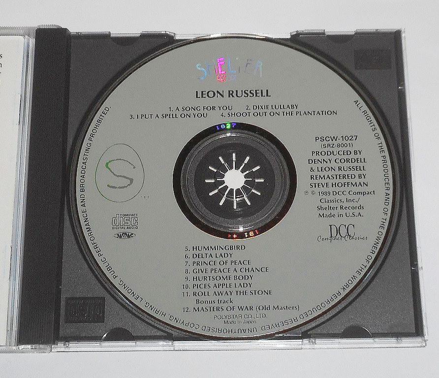90年発売国内盤『Leon Russell＋１』ソング・フォー・ユー/ レオン・ラッセル1970年作品◎ディスクは89年USA製 DCC盤★豪華ゲスト参加名盤_画像3