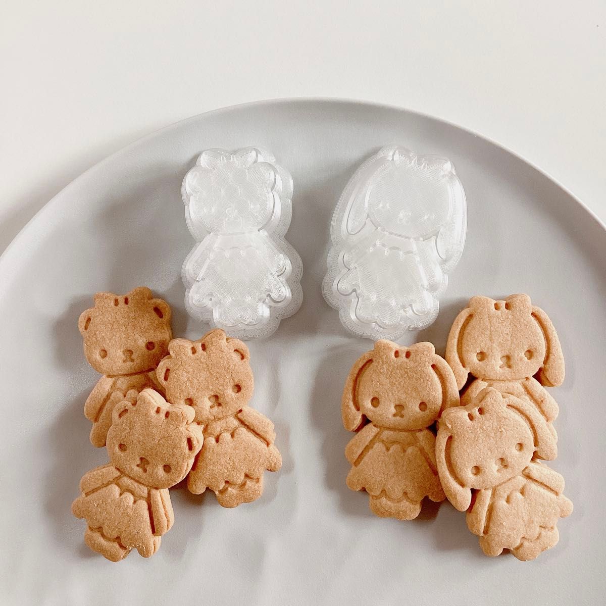 【クッキー型】　くま　うさぎ　2点セット　バレンタイン　ホワイトデー　かわいい　アイシング　アイシングクッキー