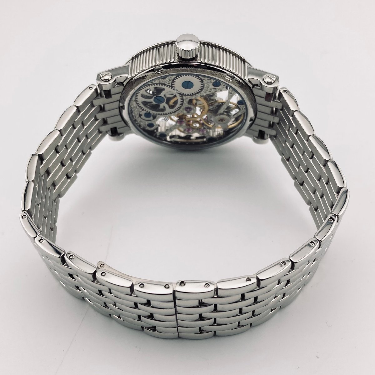 1688♭ARCA FUTURA アルカフトゥーラ 腕時計 P0110201M 自動巻き スケルトン メンズ シルバー【0122】_画像4