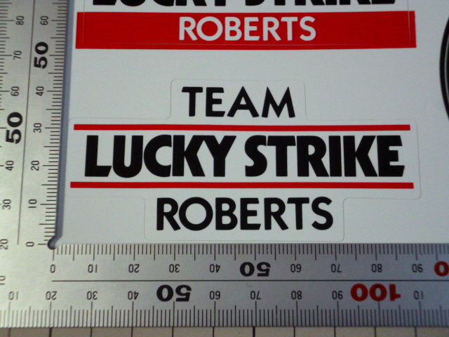 正規品 TEAM LUCKYSTRIKE ROBERTS ステッカー 1シート ( 当時物 です ) ラッキーストライク Kenny Roberts ケニー ロバーツ_画像2
