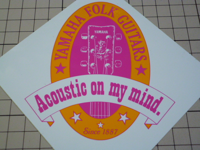 正規品 YAMAHA FOLK GUITARS Acoustic on my mind ステッカー (107×111mm) ヤマハ アコースティック ギター_画像2