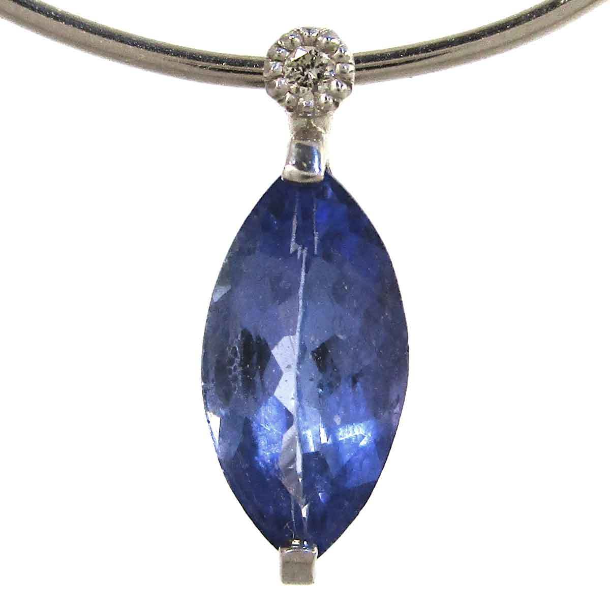  No-brand lady's pendant tanzanite diamond Pt900 used grade : recycle * washing only sun ya pawnshop 