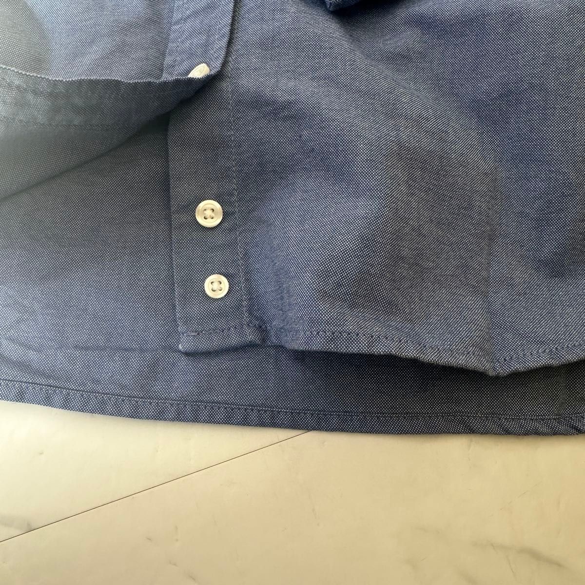 未使用　無印良品　MUJI コットン　シャツ　ブラウス　ブルー ボタンダウン デニムシャツ
