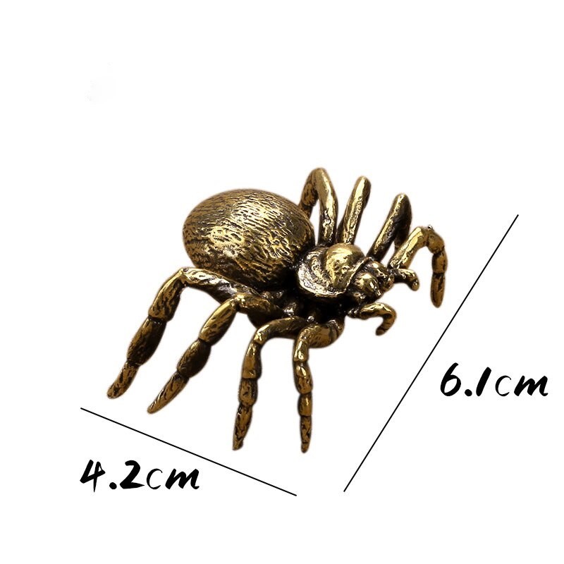 51g タランチュラ 蜘蛛 くも クモ スパイダー 虫 置物 置き物 民芸 工芸 細工 床の間 机 飾り ブロンズ オブジェ 真鍮 金属 銅製 銅 SP55_画像5