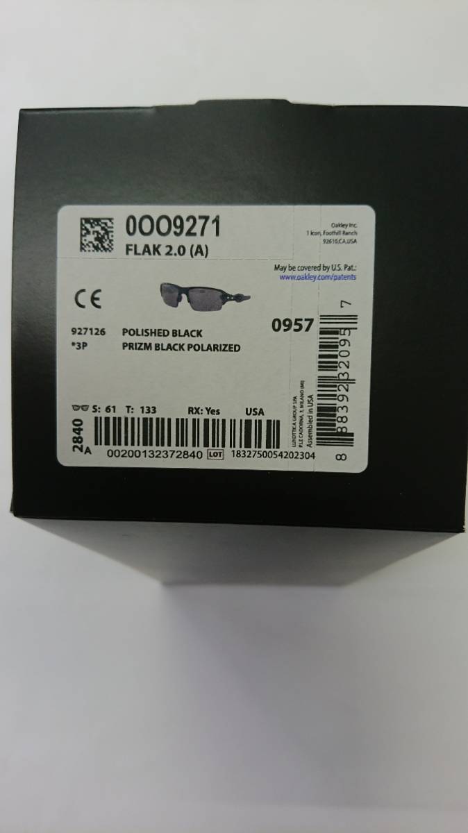 ★未使用★オークリー★OAKLEY★フラック2.0(A)★FLAK2.0(A)★927126★正規品★PRIZM BLACK POLARIZED【偏向レンズ】★アジアンフィット★_画像6