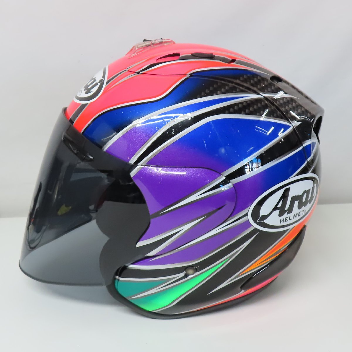 【レア】【希少】【中古美品】Arai アライ SZ-RAM4 SAKATA サカタ ジェットヘルメット Lサイズ 坂田和人レプリカ 人気 バイク レーサー_画像4