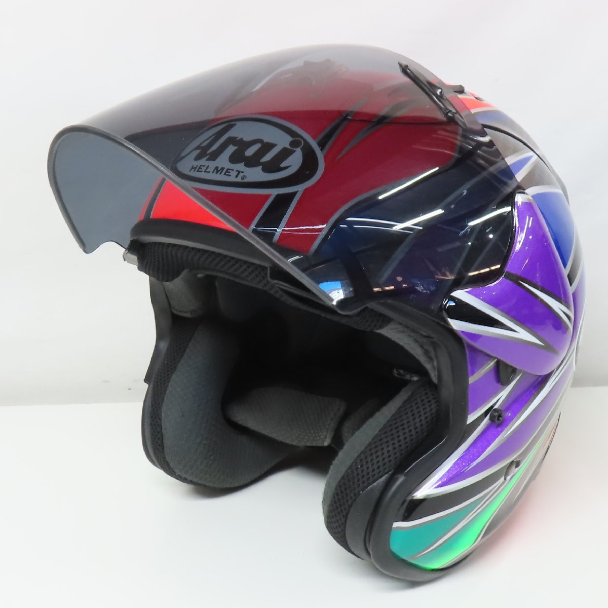 【レア】【希少】【中古美品】Arai アライ SZ-RAM4 SAKATA サカタ ジェットヘルメット Lサイズ 坂田和人レプリカ 人気 バイク レーサー_画像3