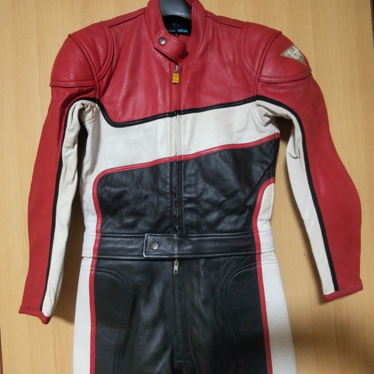 BUGGY TAMAI buggy ta my men's M size unused 2pi- sliding suit leather coverall Kushitani Taichi ta kai rare at that time Showa era 