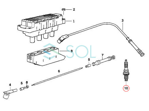 BMW E34 E39 E32 E38 スパークプラグ 8本セット(1台分) BOSCH製 530i 540i 730i 735i 740i 740iL 12129063428 12129064619 12129059162_画像2