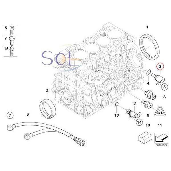 送料185円 クランクシャフト ポジションセンサー Oリング付 BMW E82 E88 E87 E46 116i 118i 120i 4.4i 318i M3 13627548994_画像6