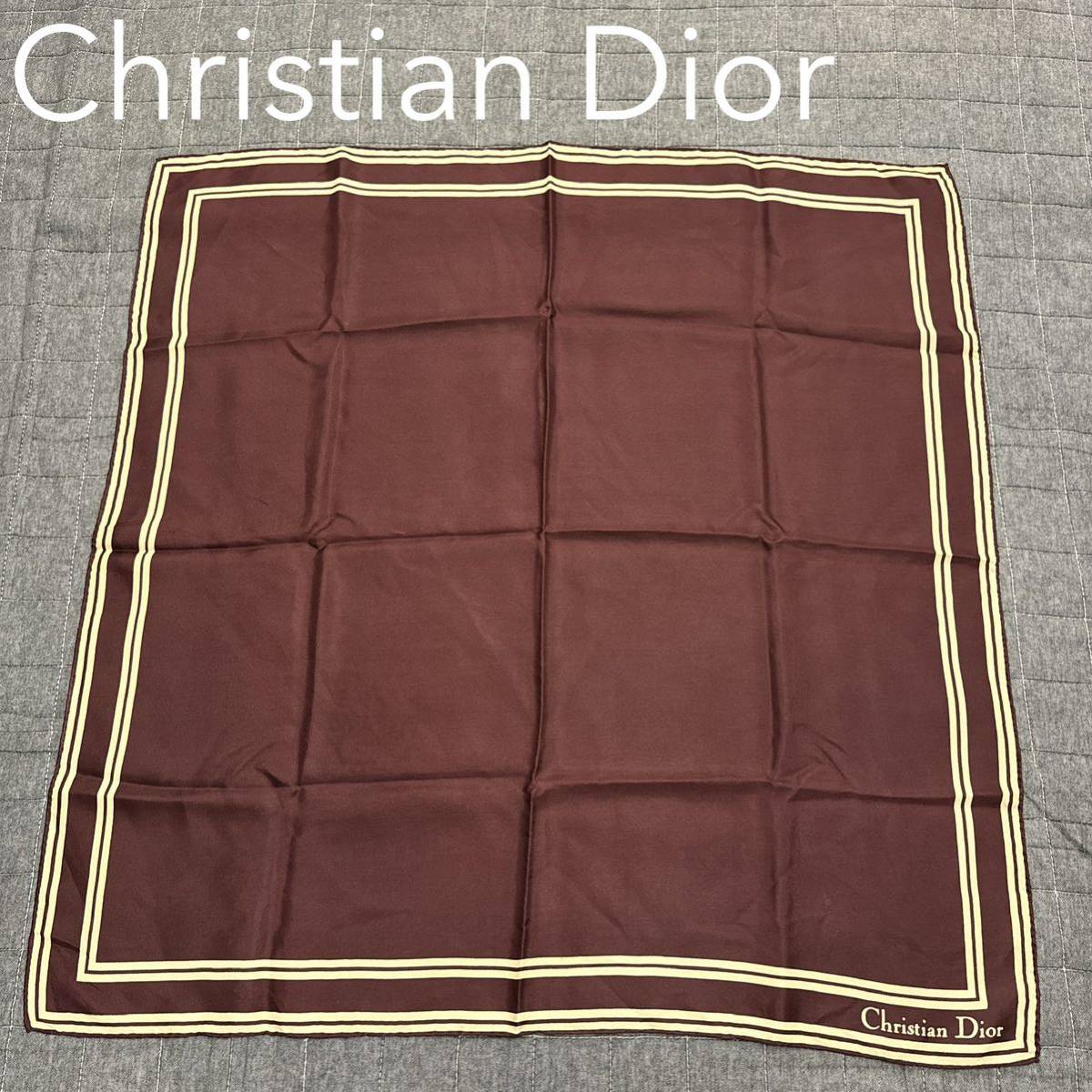 Christian Dior クリスチャンディオール シルクスカーフ ロゴ ヴィンテージ_画像1