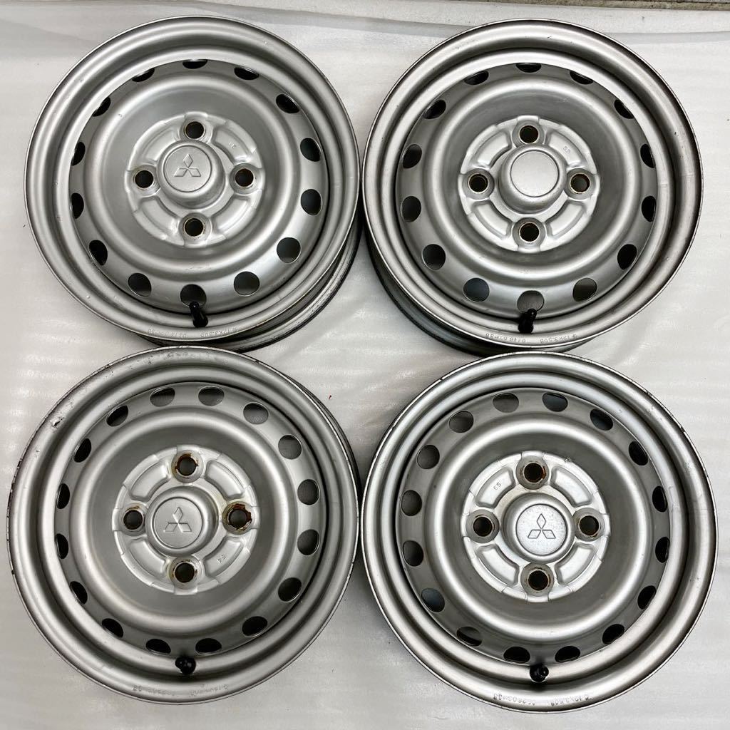 エアバルブ新品☆三菱純正☆ミニキャブ等☆12インチ スチールホイール☆4本SET☆3.5J+35☆鉄チン.貨物.軽バン.軽トラ_画像1