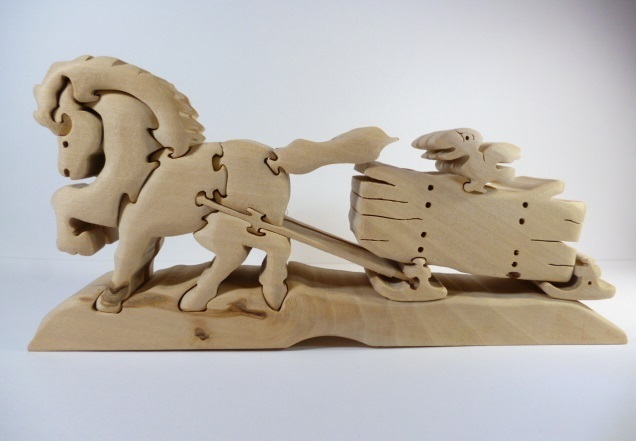 ξ 組木細工 馬 ξ ドリームウッド 組み木 オブジェ 組み木細工 馬車 鳥 組木 置物 パズルアート 木製 飾り 寄木 パズル 玩具