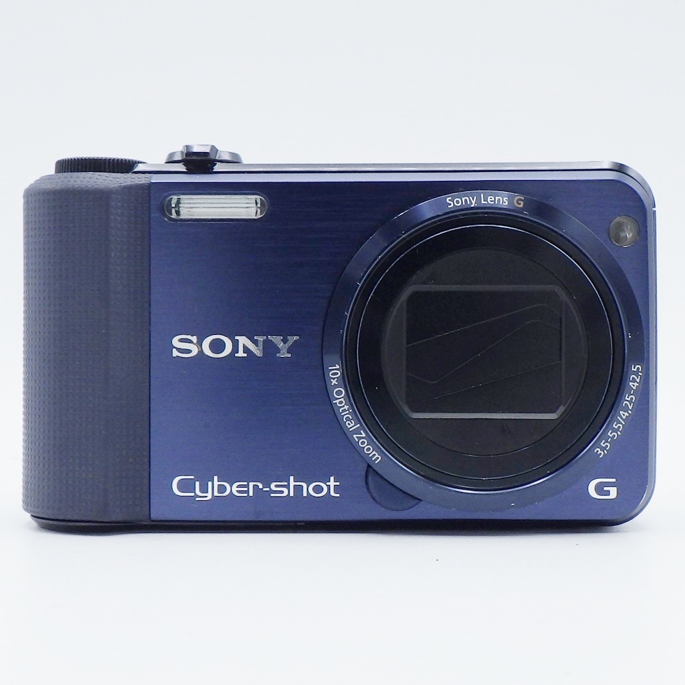 C24-35【ジャンク品】SONY ソニー DSC-HX7V Cyber-shot サイバーショット デジタルスチルカメラ ブルー 青 現状品 動作確認済み ケーブル付_画像1
