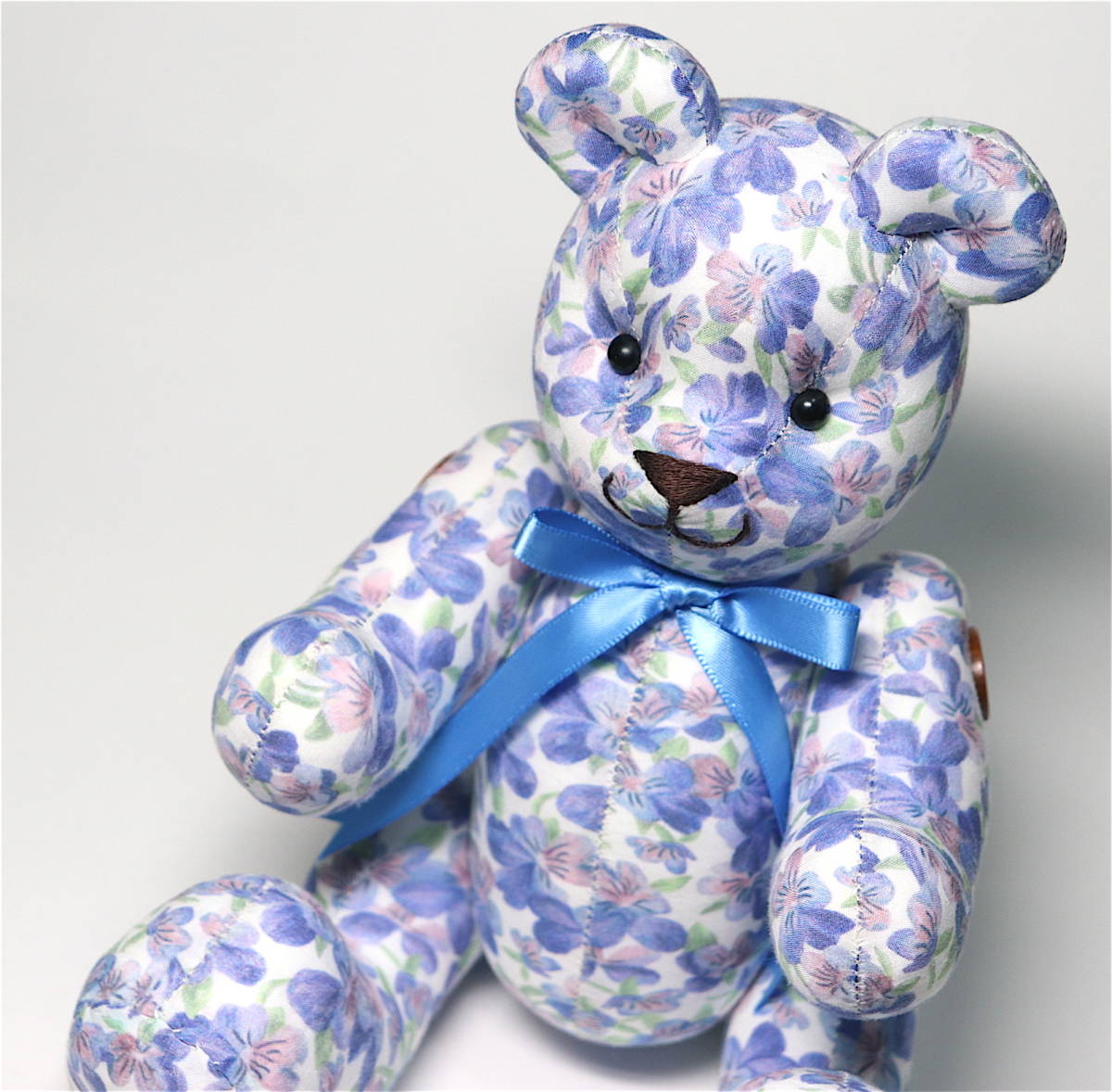 [ hand made ] Liberty sama set vi Ora blue series tana loan teddy bear handmade .. bear soft toy new goods unused 