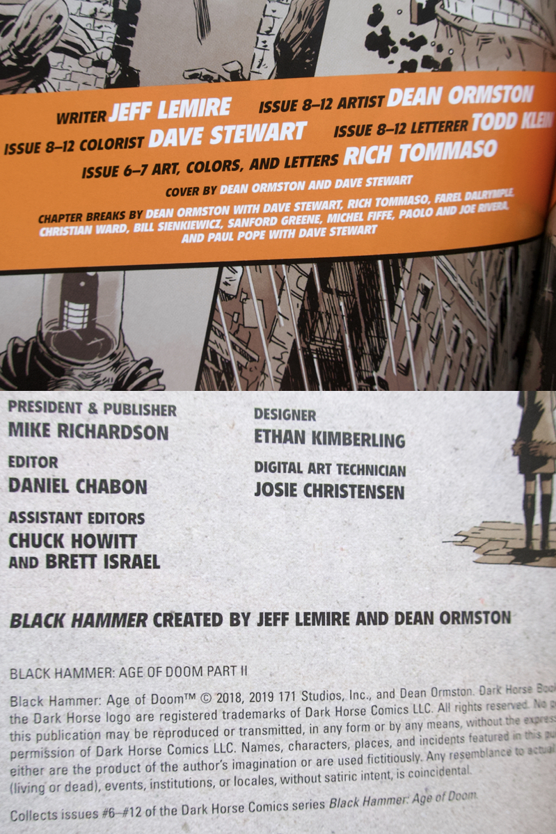 Black Hammer 4 Age of Doom Part Ⅱ (Dark Horse) Jeff Lemire, Dean Ormston, Rich Tommaso, Dave Stewart, Todd Klein