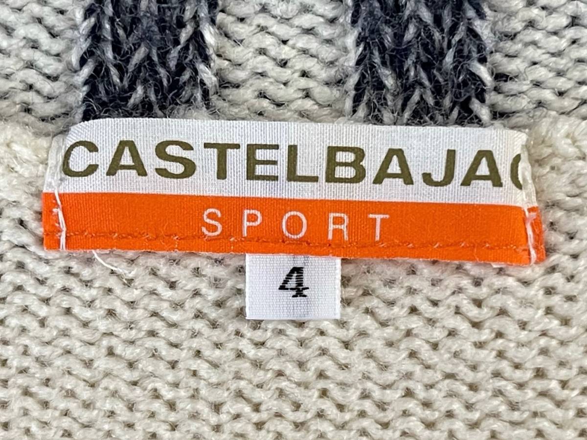 カステルバジャックスポーツ CASTELBAJAC SPORT 家紋 ビッグロゴ ハイネック ニットセーター４(L) オフホワイト_画像5