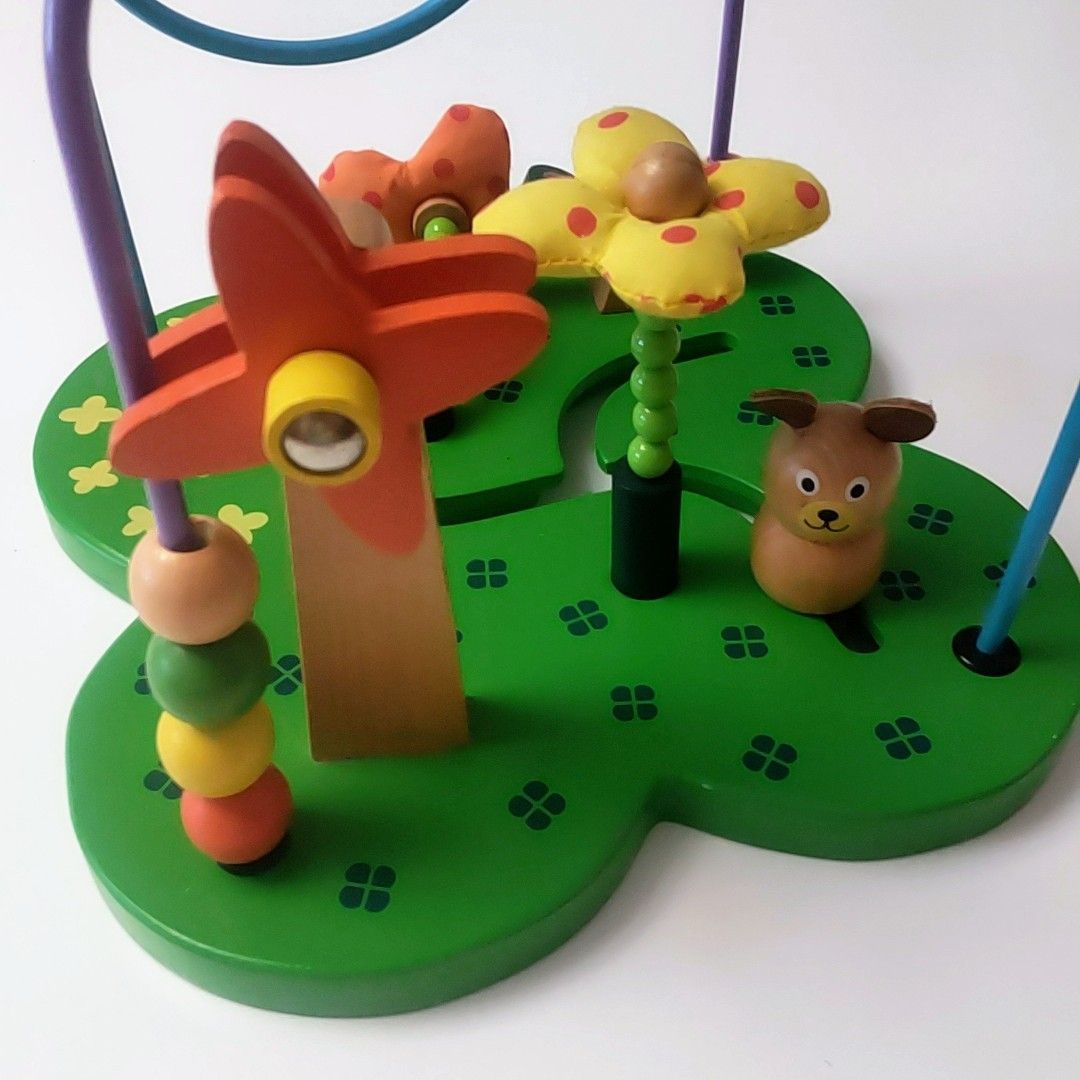 おさんぽくまさん 森のあそび道具 エドインター ビーズコースター 知育玩具 赤ちゃん おもちゃ 木のおもちゃ