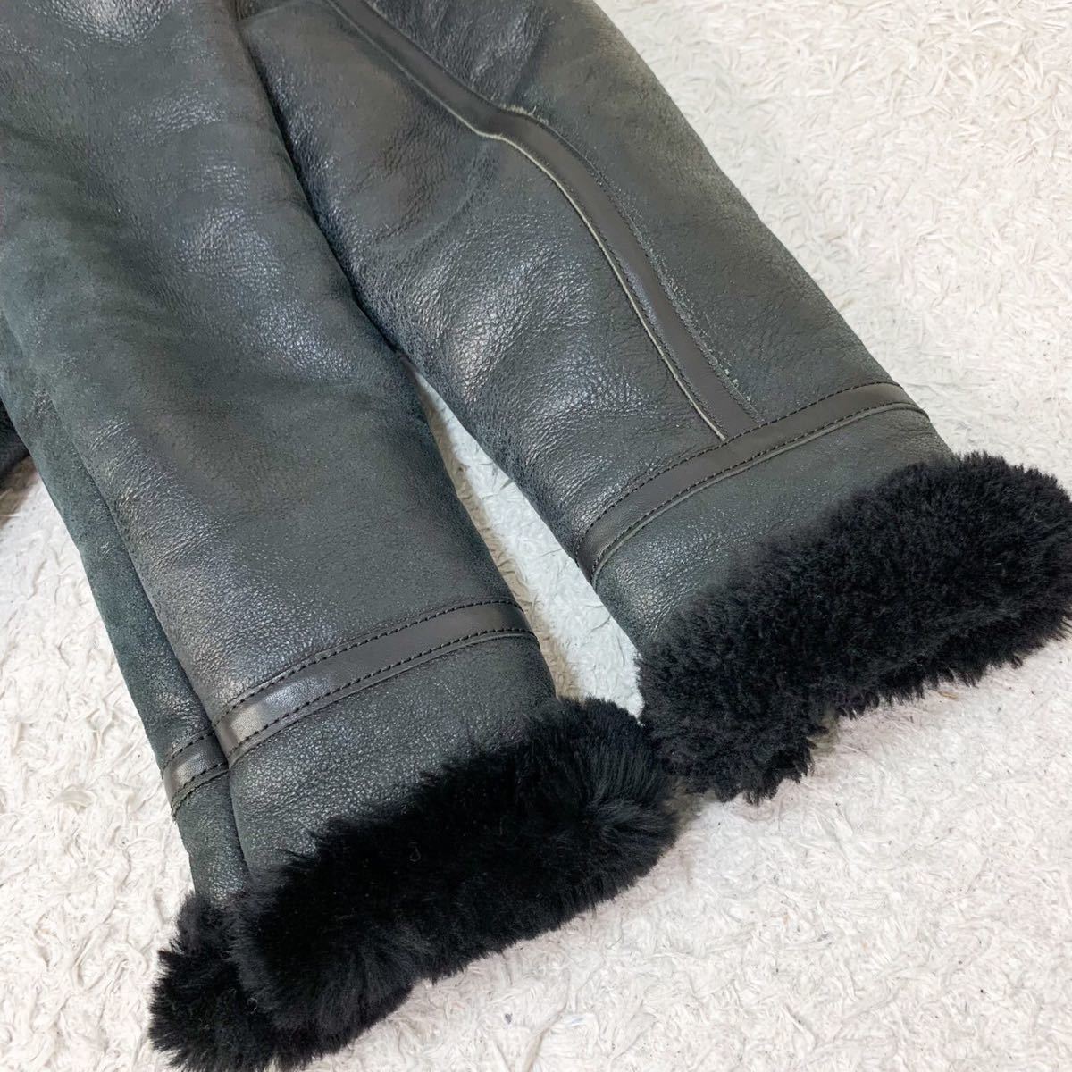 Curphey Leather 【希少サイズXL相当】フライトジャケット 羊革 ムートン TYPE B-3 黒 ブラック メンズ ブルゾン_画像5