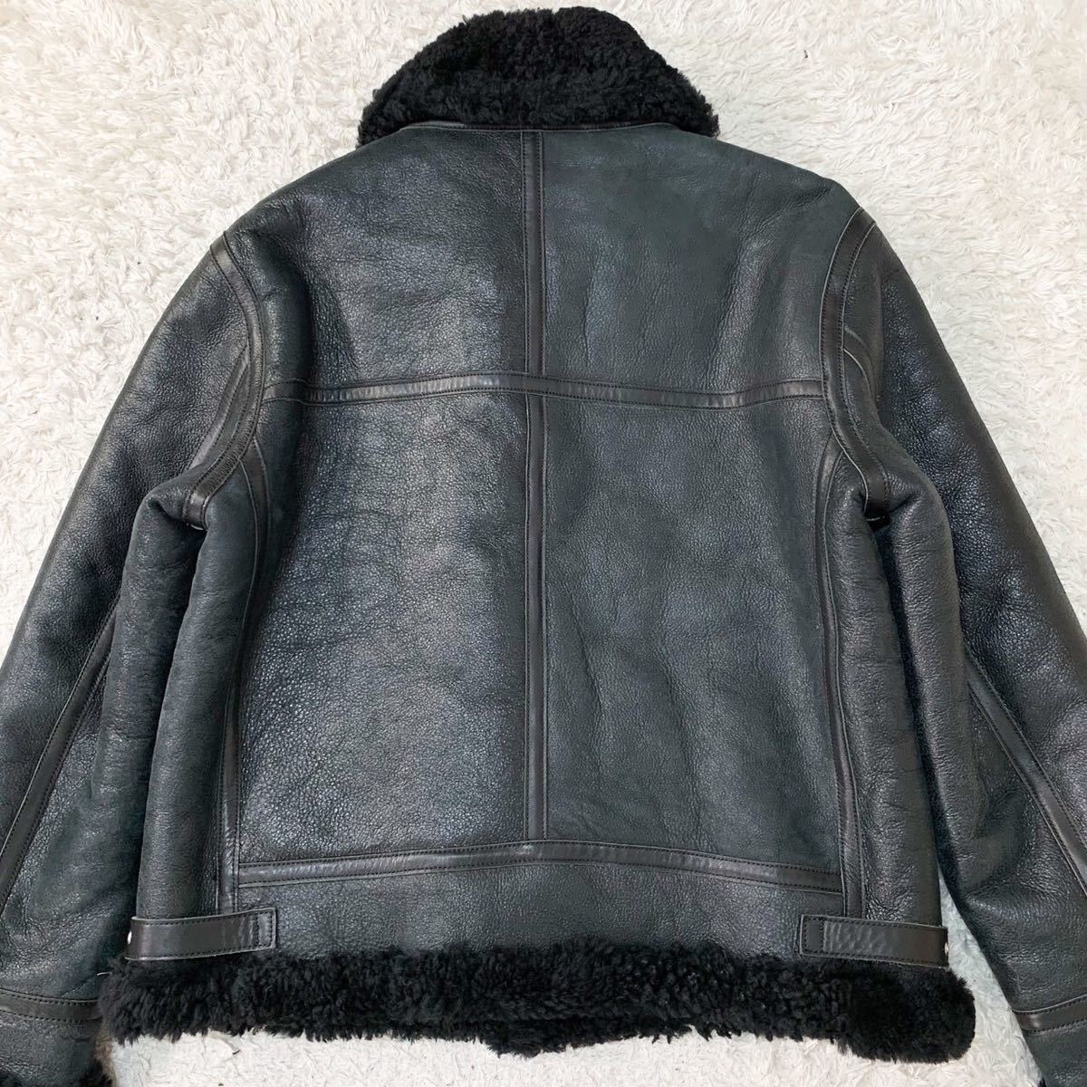 Curphey Leather 【希少サイズXL相当】フライトジャケット 羊革 ムートン TYPE B-3 黒 ブラック メンズ ブルゾン_画像7