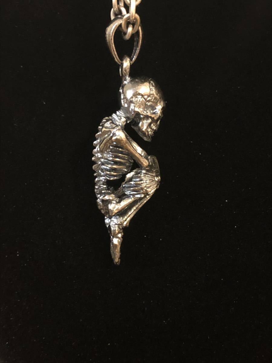 .. sale *..CARVEX* handmade Skull pendant book@ genuine delicate sculpture expert arm guard kote san work 925 silver hand made .. skull skeleton free shipping 