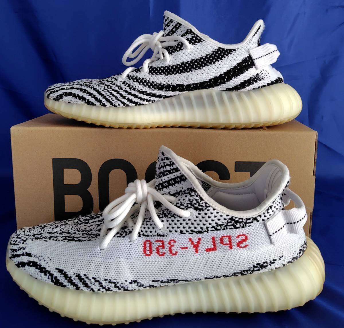 1円〜　イージーブースト350V2　27.5cm　ゼブラ　CP9654　adidas YEEZY BOOST_画像1