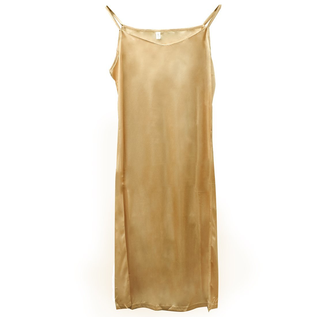  camisole One-piece long One-piece no sleeve satin lustre feeling less ground goods 3XL size beige 