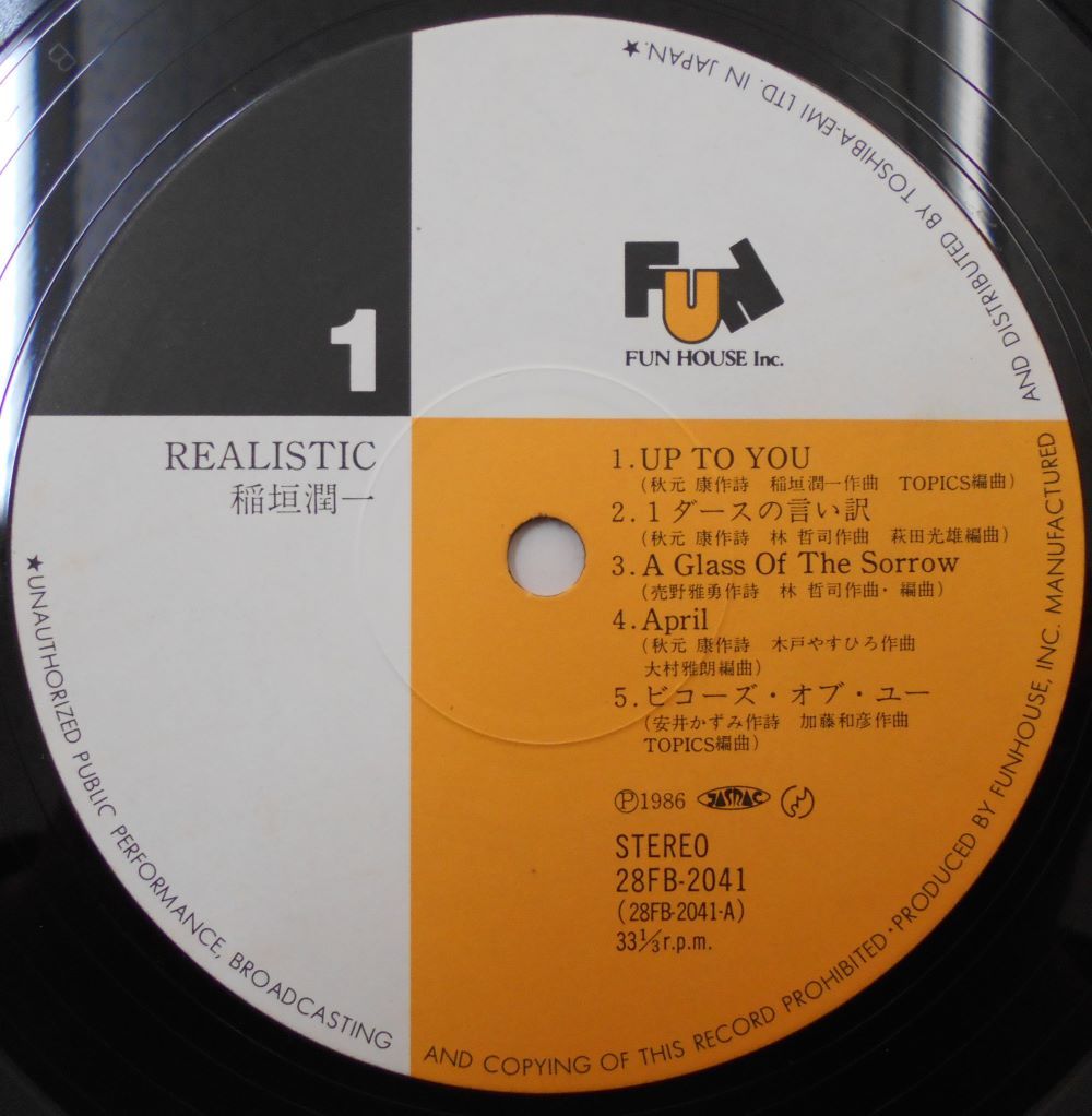 ■中古品■Junichi Inagaki 稲垣潤一/REALISTIC(USED LP)_画像3