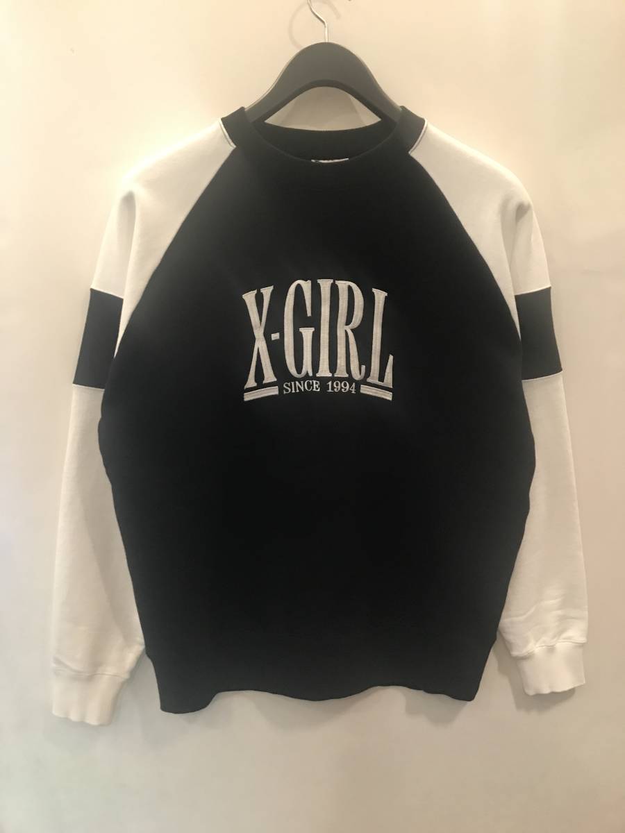 xgirl x-girl エックスガール スウェット トレーナー ラグラン BLK F フリーサイズ ユニセックス