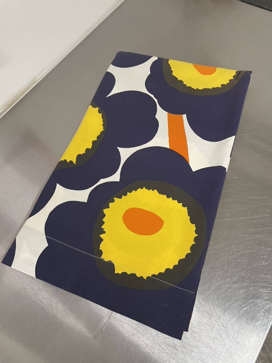  Vintage fabric extra-large size Marimekko marimekko sea urchin ko yellow navy blue canvas cloth cloth yellow navy 