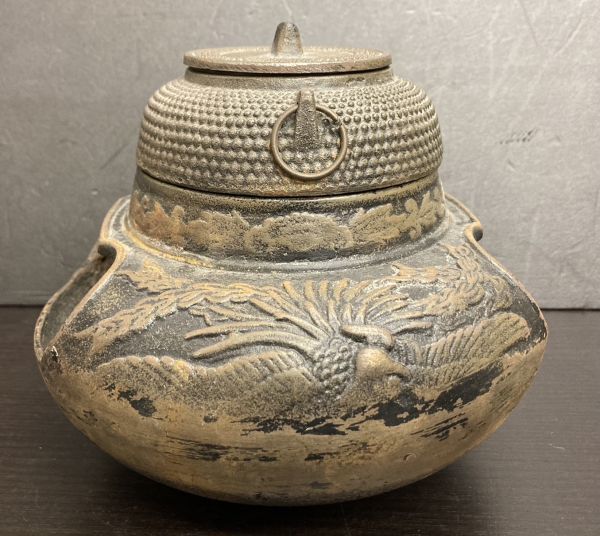 M　茶釜　鉄器　茶器　工芸品　彫刻　1s-13_画像4