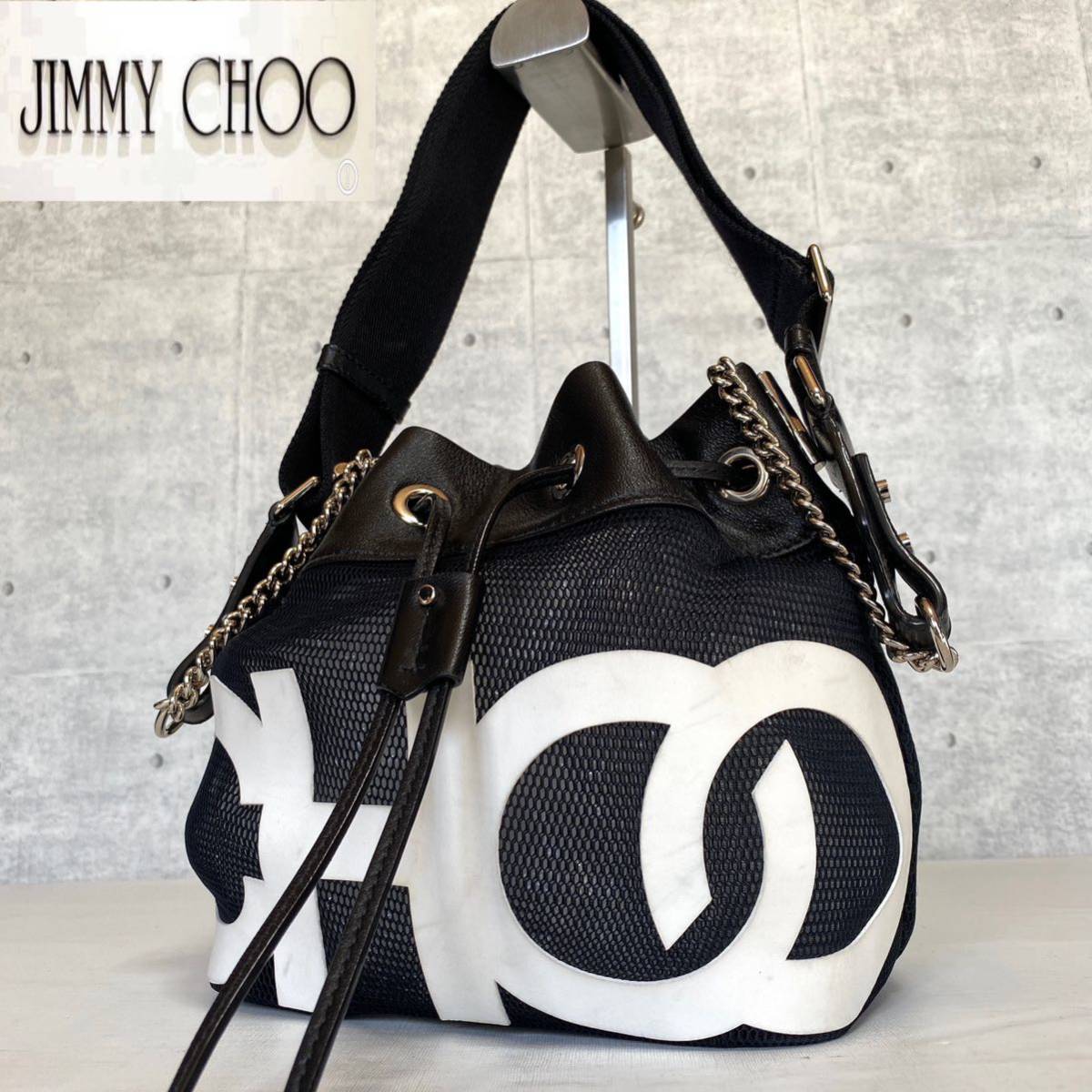 良品 JIMMY CHOO ジミーチュウ JUNO BLACK クロスボディバッグ